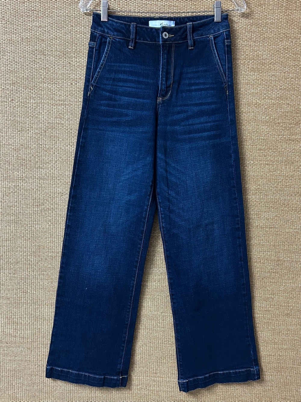 KanCan Jeans Womens 3/25 Blue Denim Bertha High Rise Wide Leg Trouser